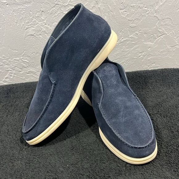 🔥 LORO PIANA Open Walk Ankle Chukka Boot Navy Suede Leather Sz 10 (EU 43) - EUC - Picture 2 of 13